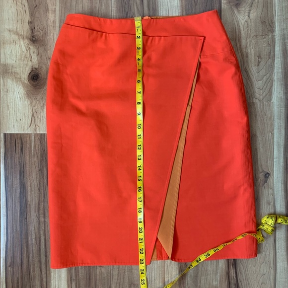 AKRIS Reversible Natalie Jacket Matching Skirt Set Two Toned Orange Cotton - Picture 11 of 16